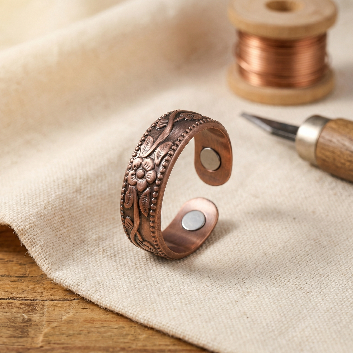 Anillo de Cobre Pétalos